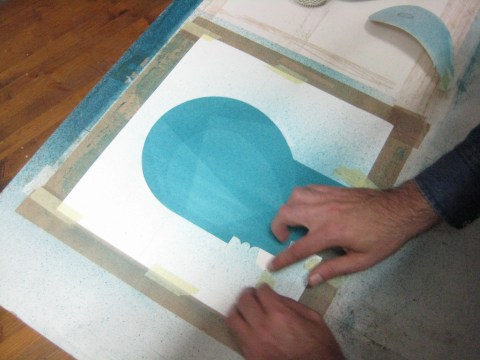 Iker Spozio making the artwork for the album